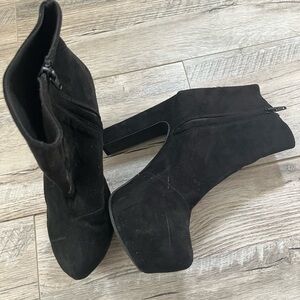 Women’s Black Suede Platform Ankle Boots
